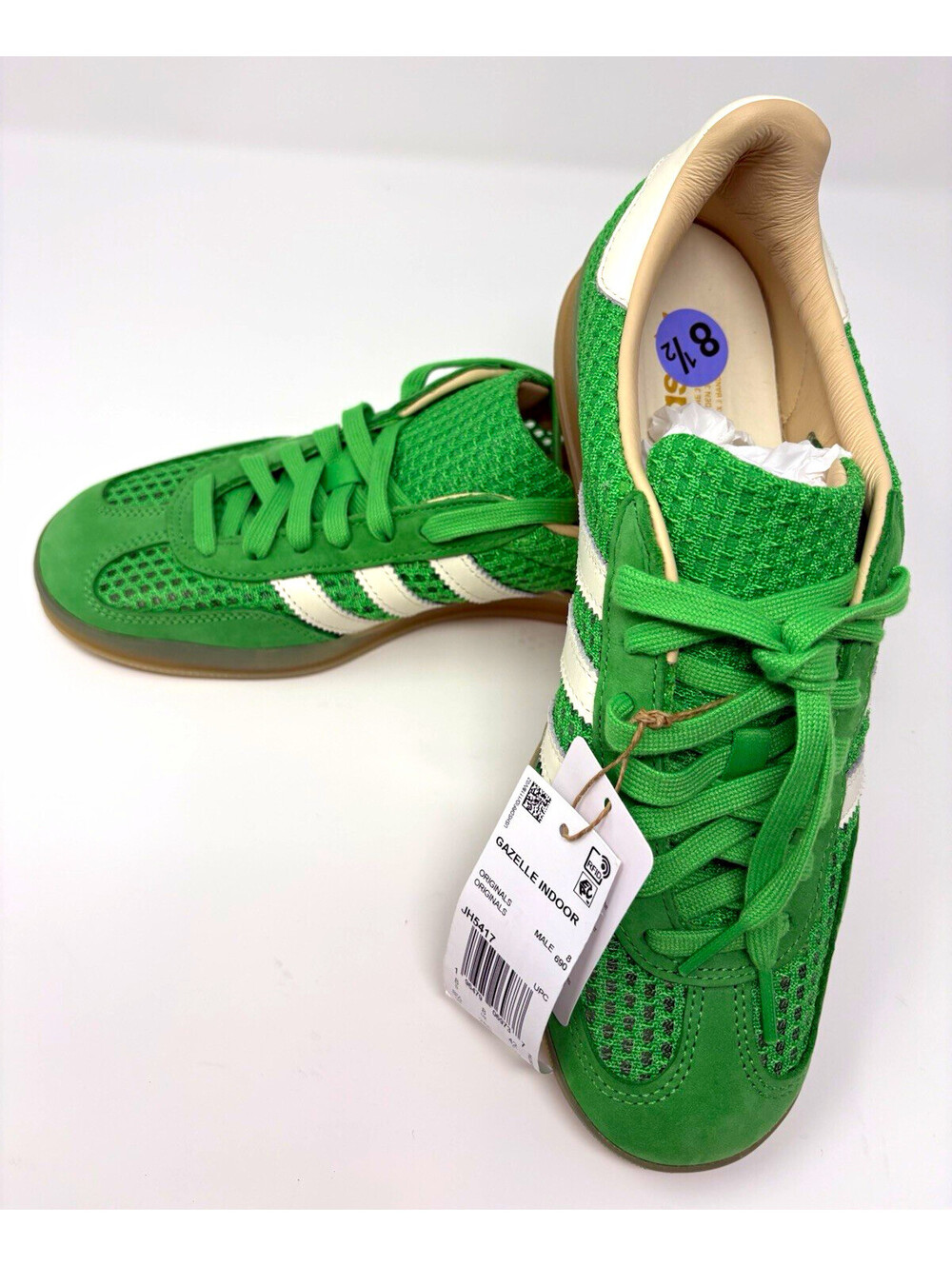 adidas Gazelle Indoor Energy Green/Off White Low Top Sneakers JH5417